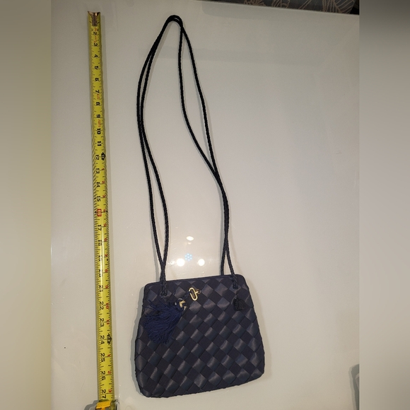 Bottega Veneta Navy Woven Crossbody Bag - Picture 8 of 8